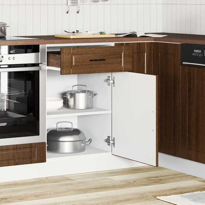 Moderne Buffet cuisine - Armoire de cuisine Porto - chêne marron bois dingénierie @@1306