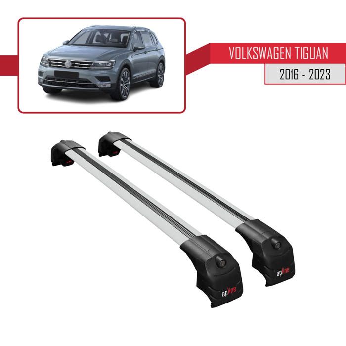 ACE-2 Dakdrager Bagagedrager Compatibel Met Volkswagen Tiguan Allspace Bw 2018 2023 Spoorstaven Zwart Aluminium 2 Staven