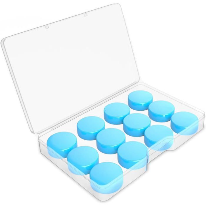 Bouchons D'oreille En Silicone - 6 Paires Réutilisables, Moulables, Bleus - Lot De 12 Unités
