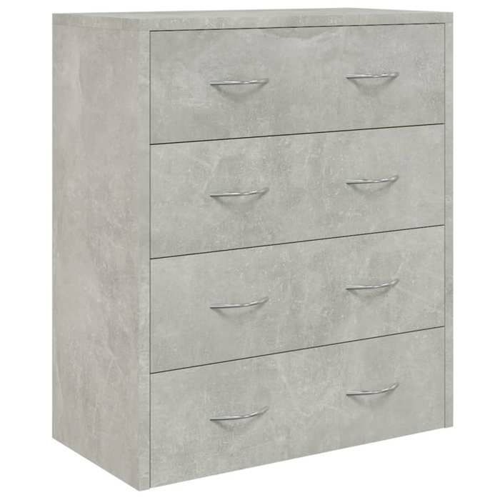 Gris Buffet de rangement - SOLOMOON - Commode salon - avec 4 tiroirs - 60x305x71 cm - Gris béton FR4482
