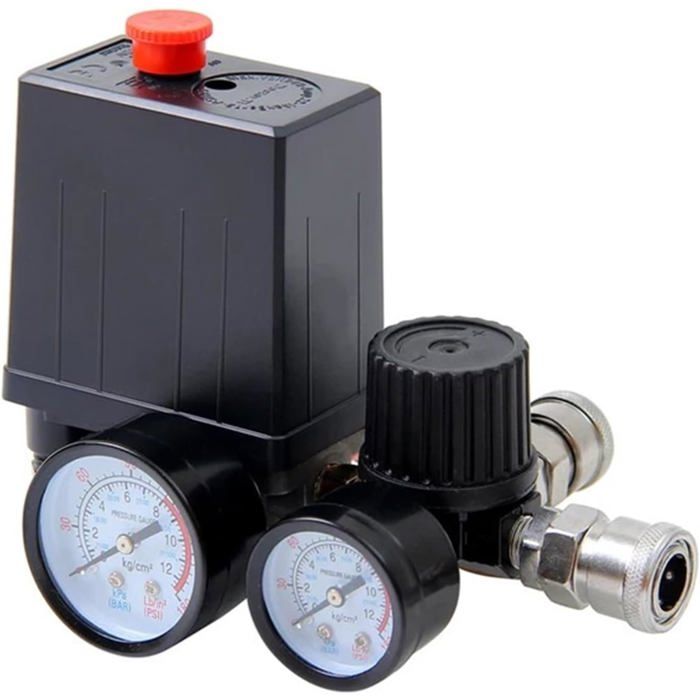 Pressostat de Compresseur KZQ 220V/380V 4 Ports Manomètre — free download