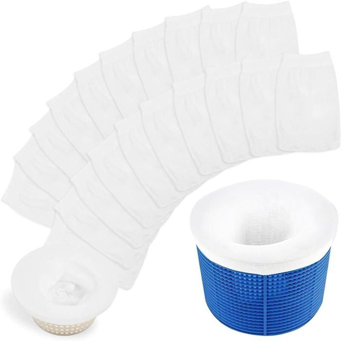 Chaussette Skimmer Piscine 20Pcs Pool Skimmer Socks Filtre Skimmer Piscine Prefiltre Skimmer Nylon Élastique Réutilisable Chaus