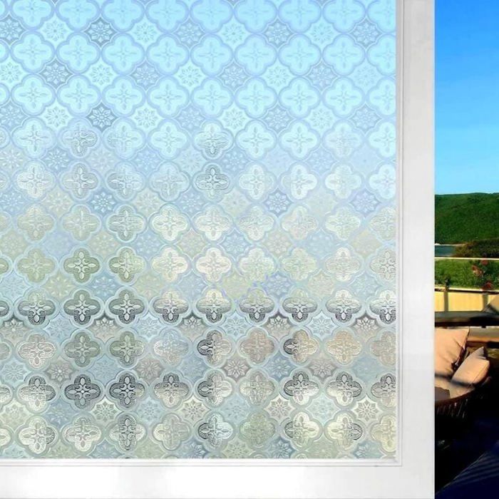 DRE-Film Décoratif 3D Opaque 60x200 cm Brise vue Vintage pour Fenêtres et Porte Vitres