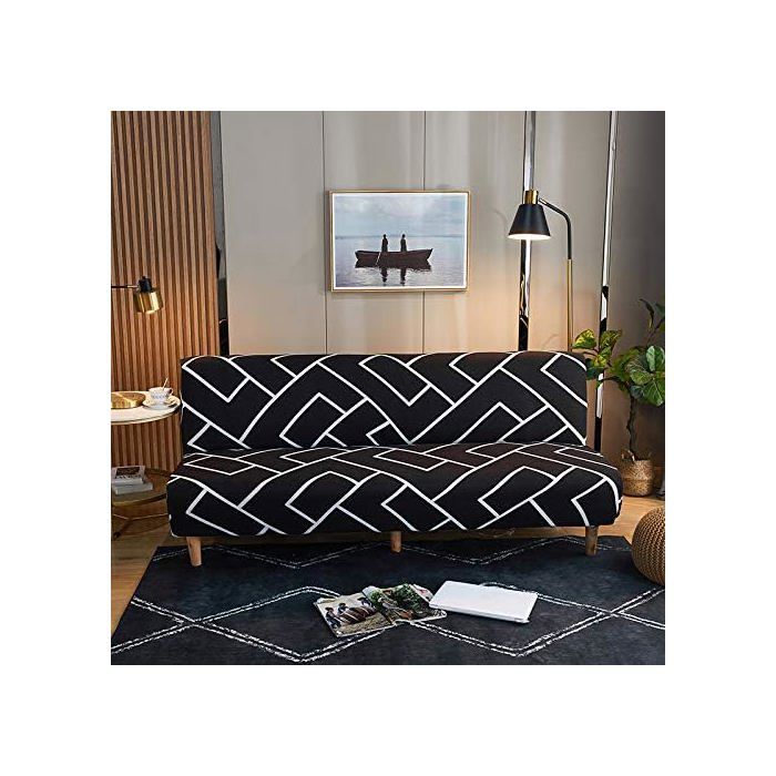 Housse protection canapé-lit futon en élasthanne extensible pliable imprimé #3266 2-3 places