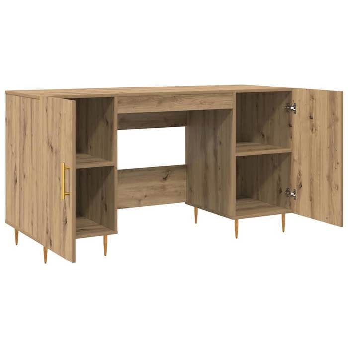 Bureau BURKE Beige Table à écrire - 1 PERSONNE - chêne artisanal 140x50x75 cm - Bois dingénierie BB1082