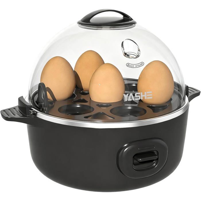 Cuiseur à œufs - YASHE - 7 œufs - Multifonction (pocher omelette) - Noir - Arrêt automatique