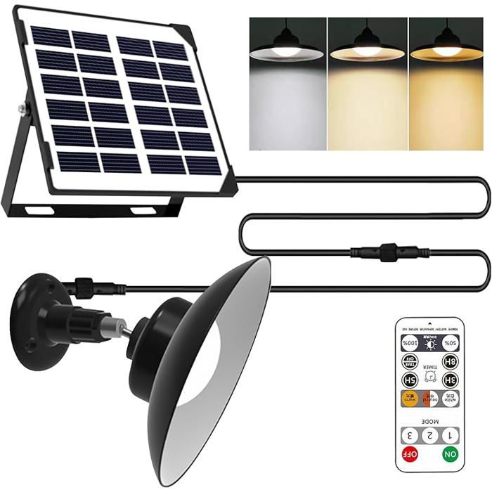 Lampe solaire avec télécommande 3 températures de couleur suspension solaire IP65 pour extérieur et intérieur Multico PLAFONNIER