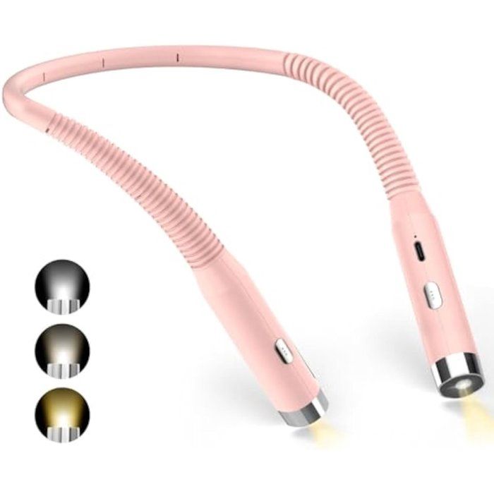 Lampe de lecture de cou - Rechargeable USB - LED anti-reflets - 3 niveaux / 9 modes - Bras flexible 360°
