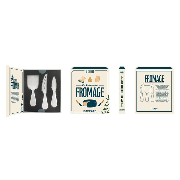 Coffret - COOK CONCEPT - Coffret Livre Fromage - Élégant - Blanc Coffret - COOK CONCEPT - Coffret Livre Fromage - Élégant - Blanc