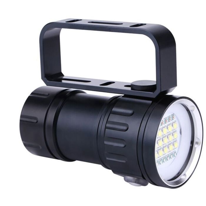 Lampe de poche de plongée étanche - PZCC - IPX8 - 18 000 lm - Profondeur 80 m - Modes déclairage multiples