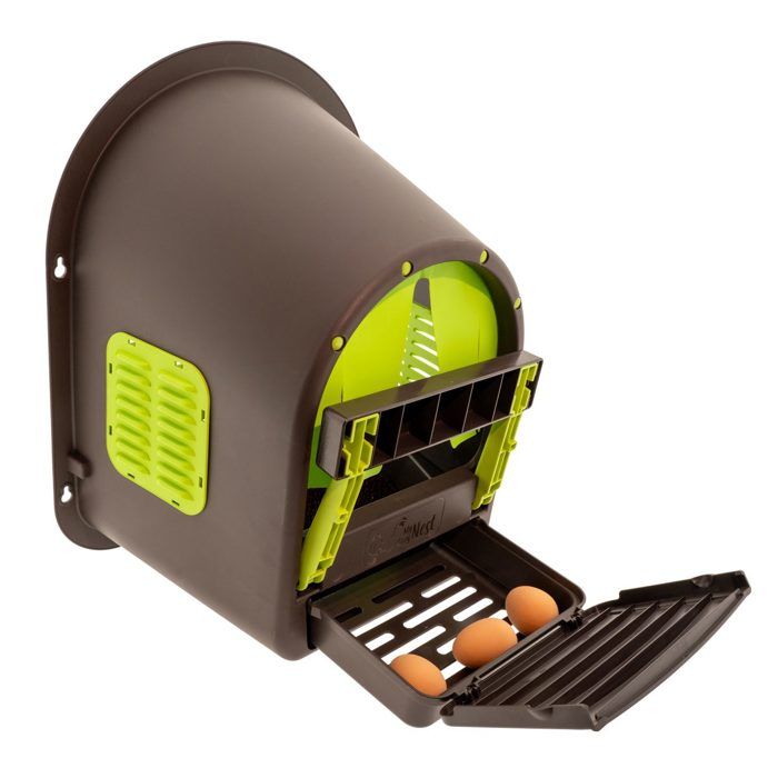 Comparer les prix de Pondoir Poule En Plastique 1 Nichoir Mycozynest Roll-away Vert Lime / Marron - Olba