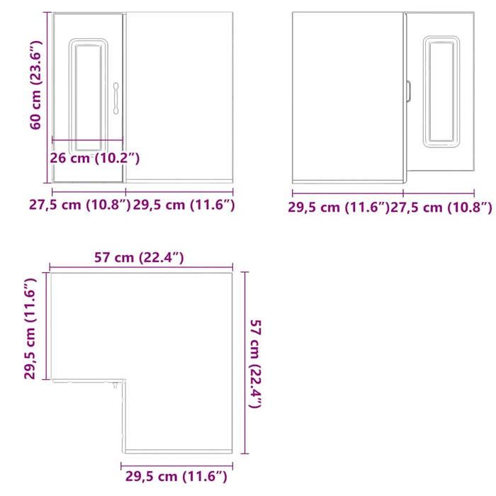 Rangement de cuisine - Armoire murale dangle de cuisine Kalmar blanc bois ingénierie - Buffet Vaisselier Rangement@961439