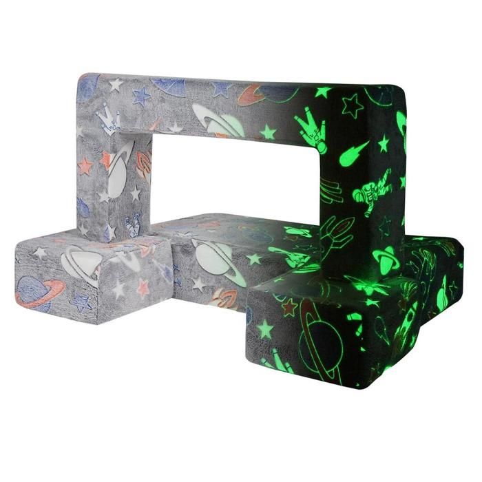 Canapé enfant convertible 4 pièces modules en mousse 25D housse amovible pour salle de jeux et lecture Canapé enfant convertible 4 pièces modules en mousse 25D housse amovible pour salle de jeux et lecture