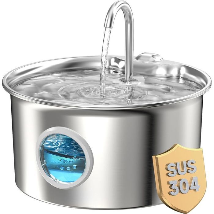 Fontaine eau chat inox 32L - silencieuse - distributeur automatique - petits chiens