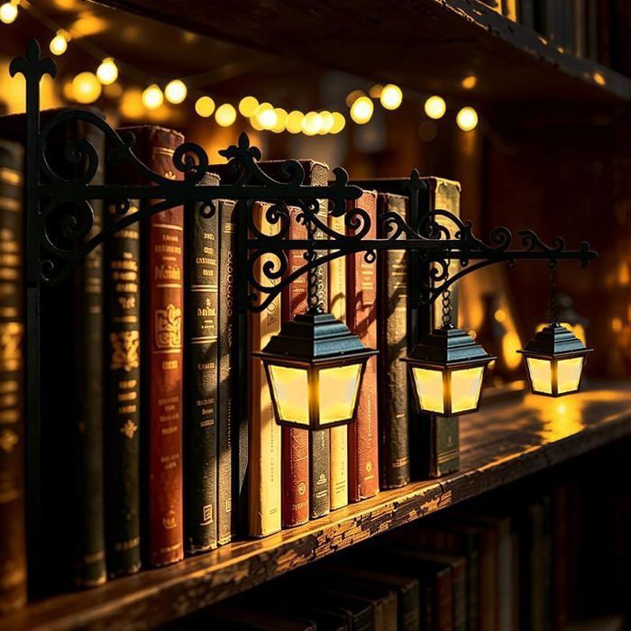 Lanterne de Bibliothèque Décorative 3 Pièces Lanterne Bibliothèque Library Lantern Decorative Bookshelf Lighting Lanternes de