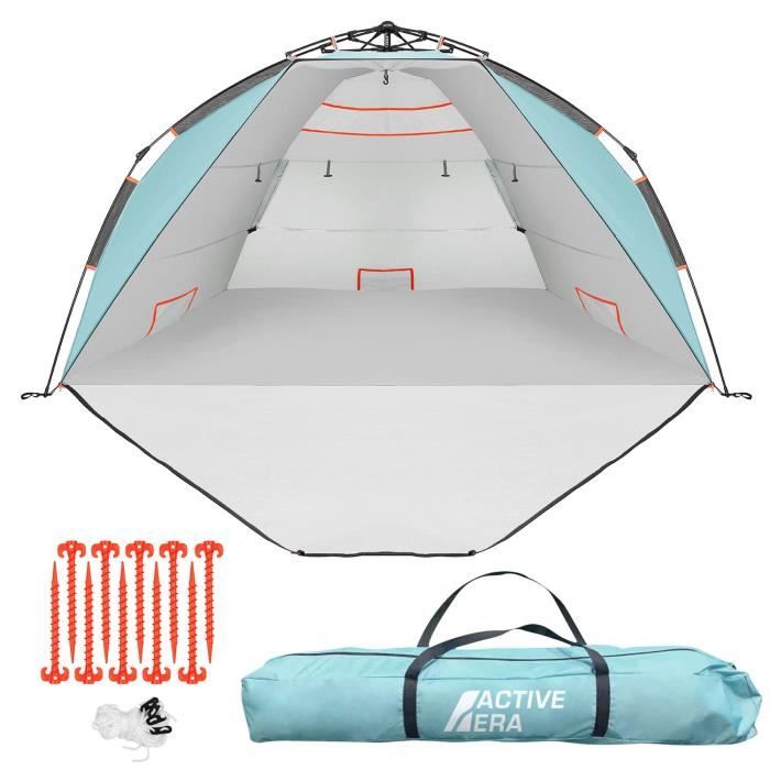 Tente De Plage Coquille B406 - Protection UV, Pour 4 Personnes, Beige - Neuve