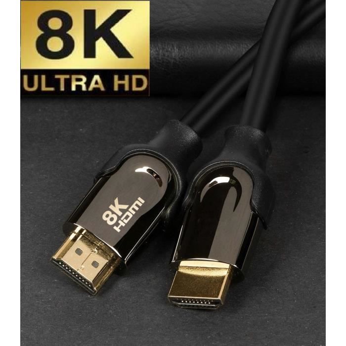 Câble 8K HDMI professionnel ultra HD,3D, FullHD,2 Mètres Cdiscount