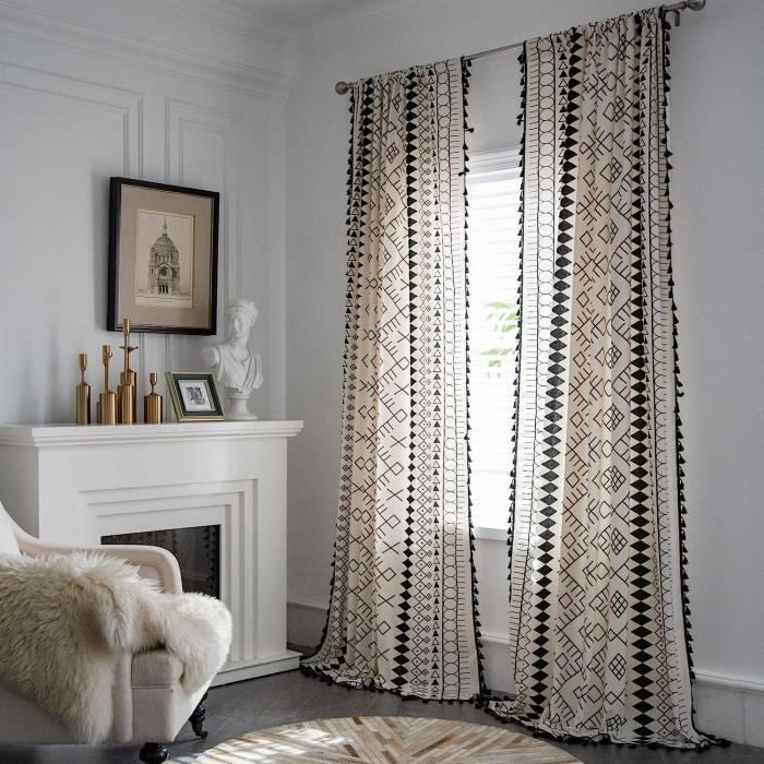 Housse De Coussin - GIGICIAL - 45x45 Cm - Lot De 4 - Motif Géométrique - Tissu En Lin Naturel - Maison