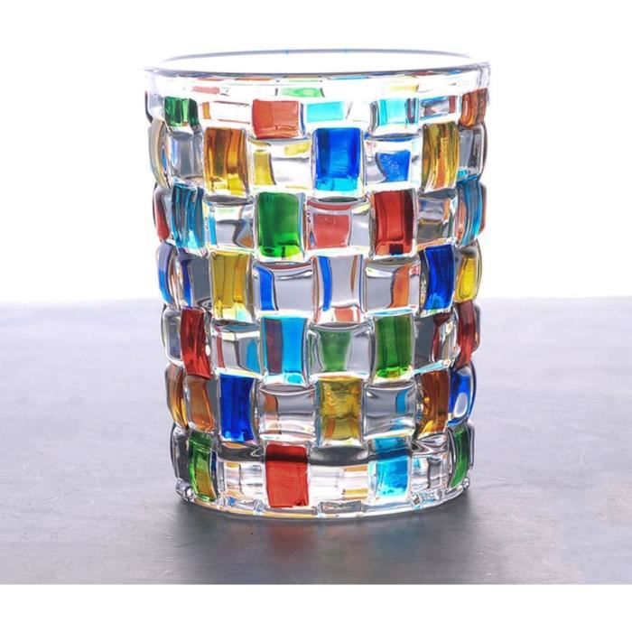 Lot 6 Verres à Liqueur Pauly & Co Murano – Peints à La Main – Verre Multicolore Vintage