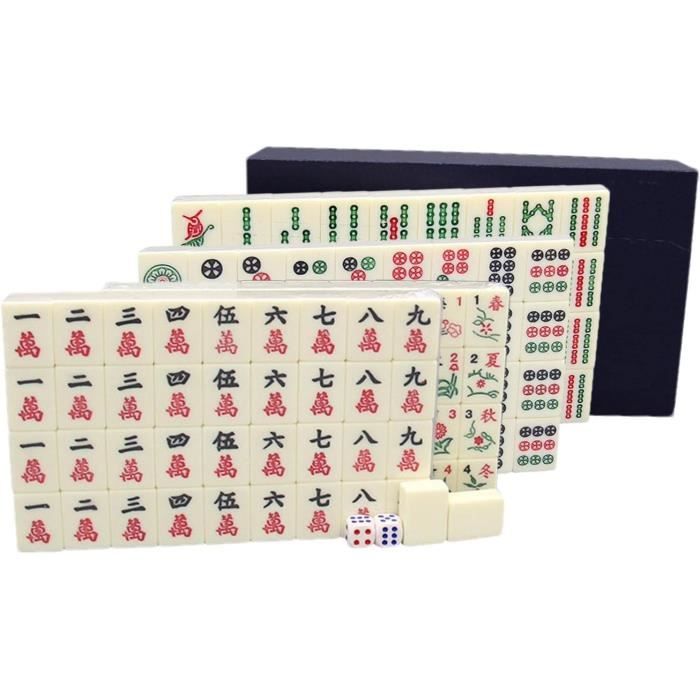 Mini Jeu De Mahjong - Jeu De Version Traditionnelle 144 Tuiles De Mini Jeu De Mahjong - Jeu De Version Traditionnelle 144 Tuiles De