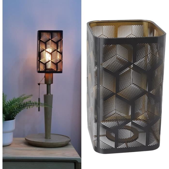 Abat-Jour En Fer Processus De Sculpture Creux En Métal Droit Carré Abat