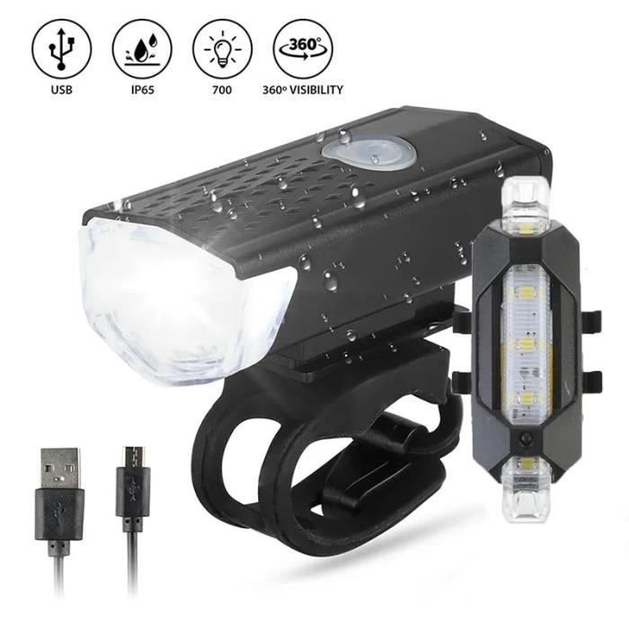 Feux De Vélo LED Rechargeables IP65 étanche Combinés Feux Arrière LED