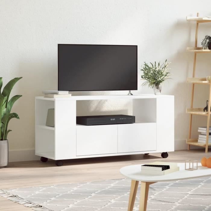 Meuble TV - GKK - blanc 102x34 5x43 cm bois dingénierie - Contemporain A3742