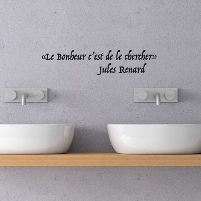 Stickers Citation Jules Renard Bonheurnoir 25 7 X 1 Cm Cdiscount Maison Stickers Citation Jules Renard Bonheurnoir 25 7 X 1 Cm Cdiscount Maison
