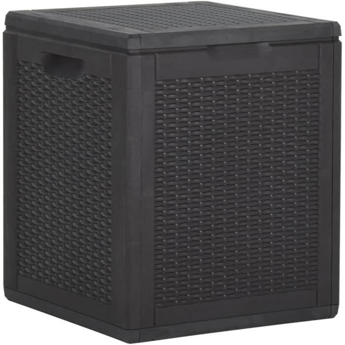 Boîte de Rangement de Jardin Coffre à Outils Coffre de Rangement Caisse de Rangement Extérieur Patio Arrière-Cour 90 L Noir PP[1232]