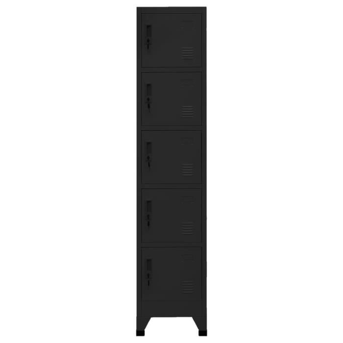 Armoire à casiers Noir 38x40x180 cm Acier - Haute qualité