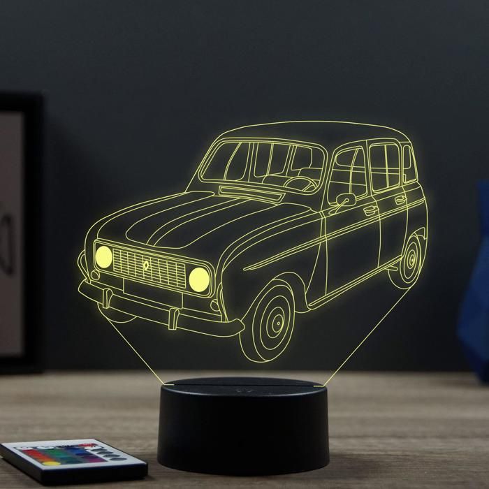 Lampe 3D Renault 4L – LED – Idée Cadeau – Fabriquée en France