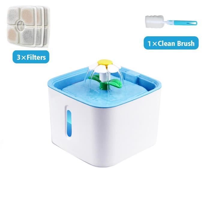Fontaine à Eau Pour Chat Sans Fil - 1500ml, Système Mécanique, Avec Filtre, Sans électricité, Dimensions 16.5x13x12cm