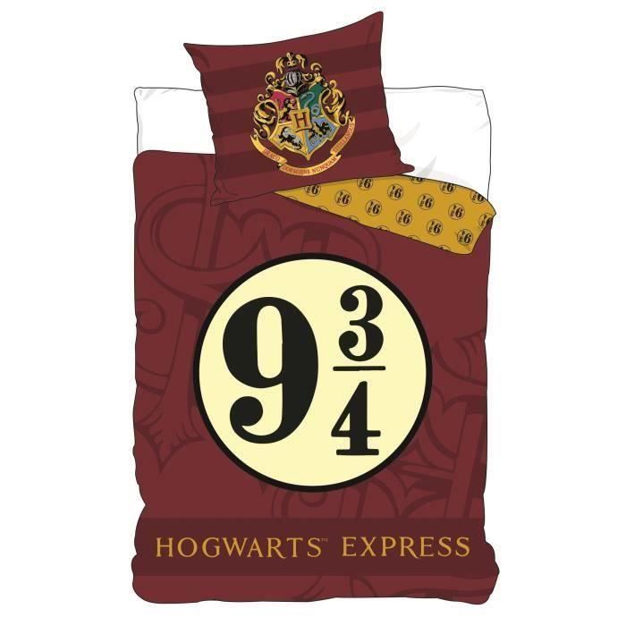 HARRY POTTER Parure de couette Microfibre HOGWARTS EXPRESS 140x200 cm taie doreiller 63x63 cm 