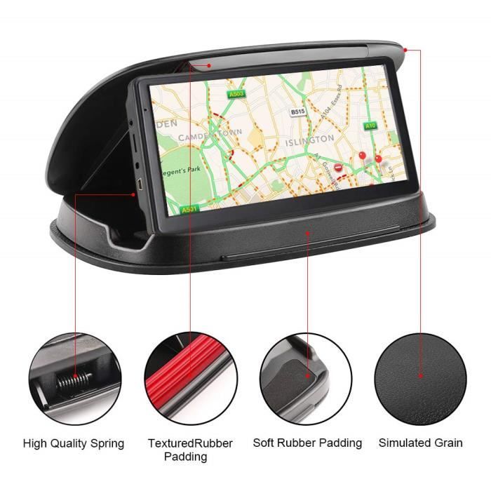 Accessoire téléphonie pour voiture X Autohaux Voiture Téléphone Support Antidérapant  Tableau Bord Téléphone GPS Fixation Tapis- Orange