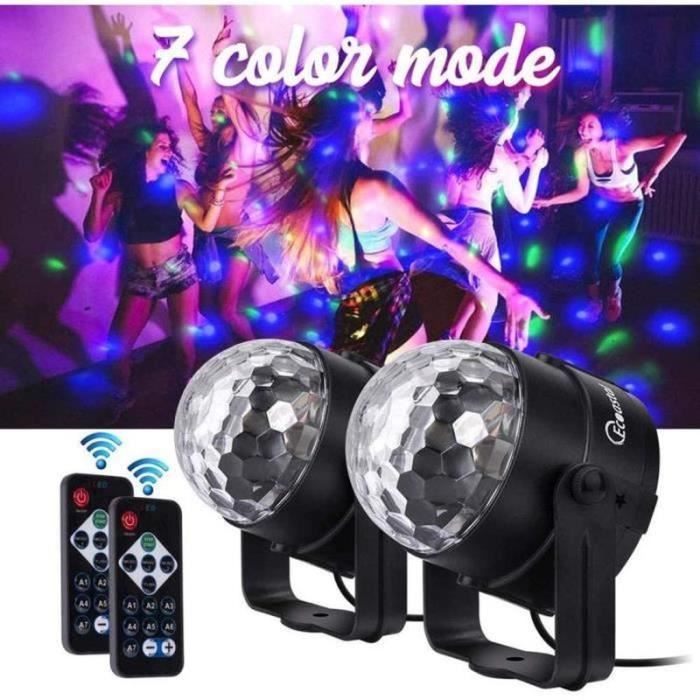 Lumière Disco LED à Activation Sonore - Boule Lumineuse Rechargeable USB, Avec Bracelet Et Ventouse - Pour Fêtes, Voiture, Décoration - 9