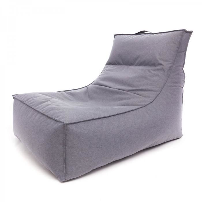 pouf poire fauteuil sacoche outdoor - leone orladno - gris - tissu - scandinave - moderne