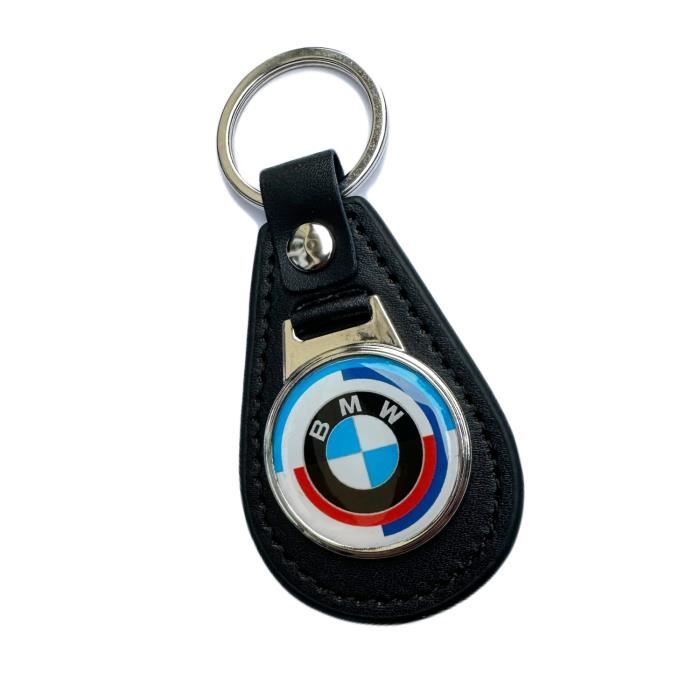 Porte clé BMW 50eme anniversaire cuir et métal logo embleme