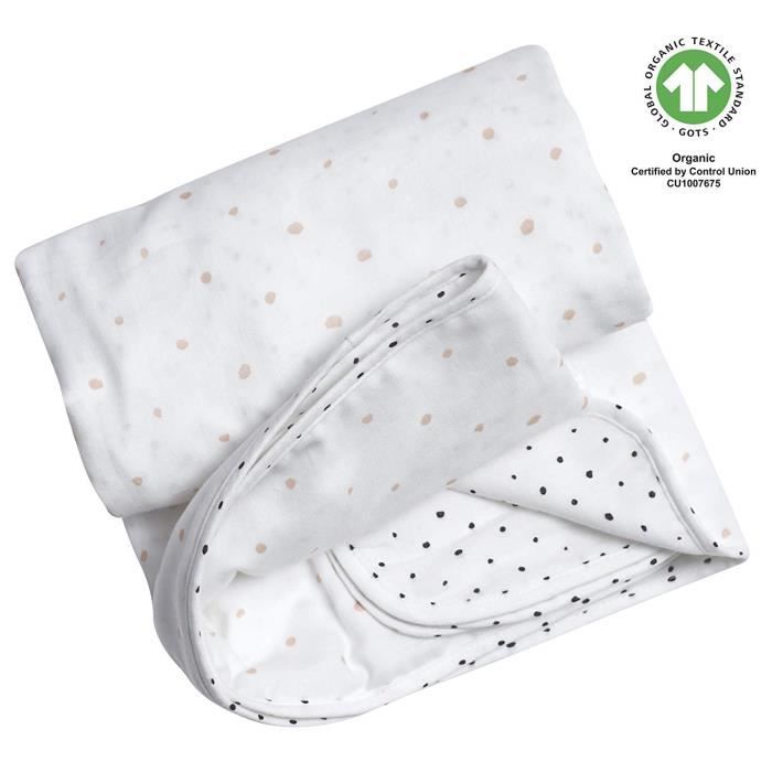Couverture Pour Bebe Gots En Coton Bio 2 Plis 130 X 130 Cm Kleckse Abricot Et Noir Cdiscount Puericulture Eveil Bebe