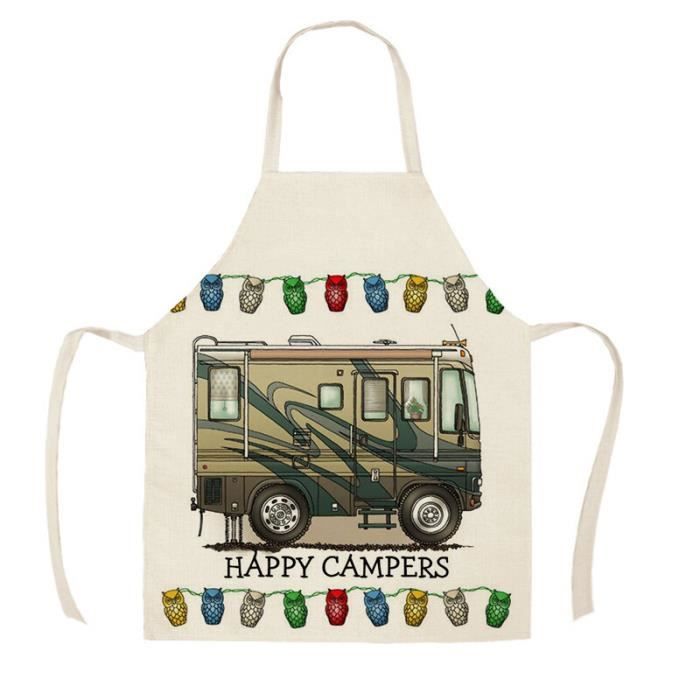 Porte-clés Camping-car 'Happy Camper' - Acier Inoxydable - Bijou De Sac - Neuf