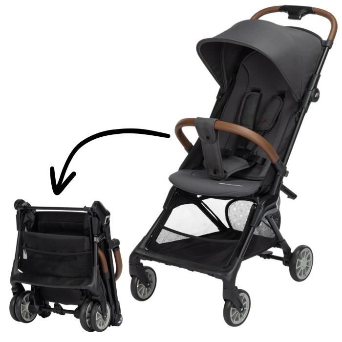 BEBECONFORT Poussette cabine Zephir 1ère âge ultra compacte pliage facile naissance à 4 ans jusquà 22 kg  Mineral Graphite