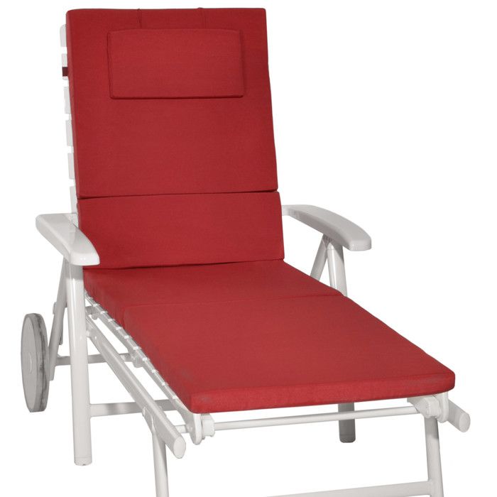 Chaise longue de jardin Coussin pour bain de soleil Loft RL 200x60x5cm Rouge