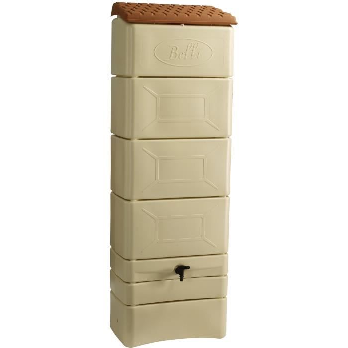 Belli Récupérateur d'eau de pluie 300L coloris beige L.34 x l.60 x H.180 cm