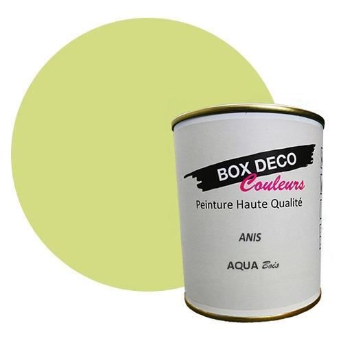 PEINTURE Teinte Vert Anis meuble bois intérieur à base d’acrylique aspect velours-satin Aqua Bois - 750 ml - 9m²