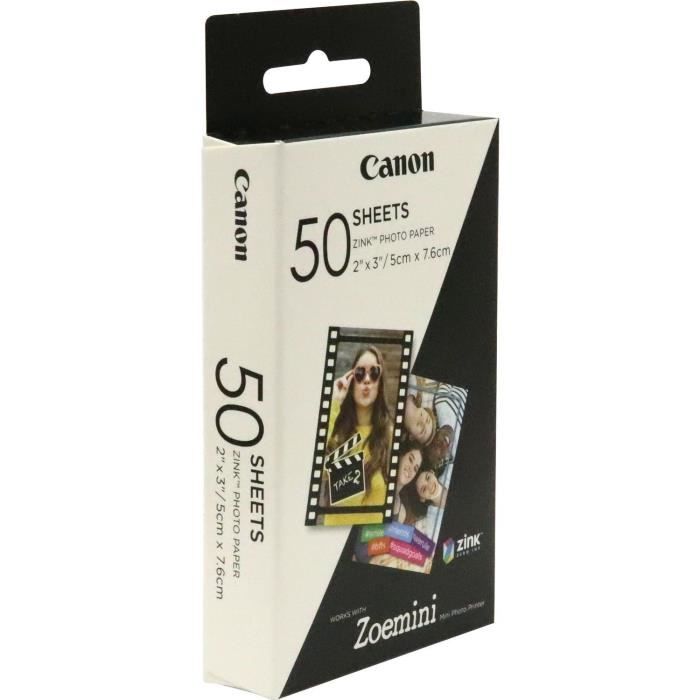 Pack de 50 feuilles de papier Zoemini ZP-2030 pour imprimante CANON