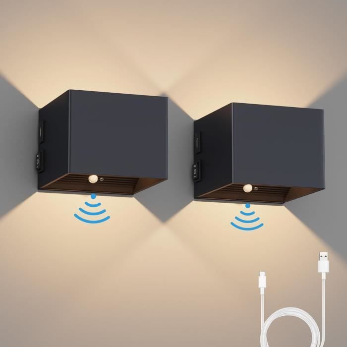 2 Lampes De Lecture Murales Sans Fil - Rechargeables USB - Commande Tactile Et 3 Couleurs - Pour Chambre Et Salon - 9
