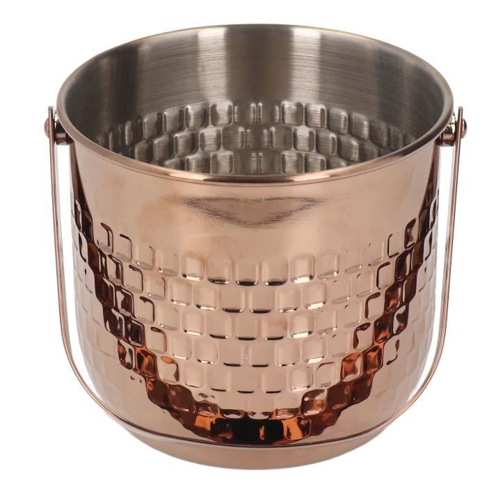 EDZARD Seau à Glace Gilbert - Refroidisseur à Vin Élégant, Hauteur 17 Cm, Nickel Poli Martelé Avec Anse En Cuir Véritable