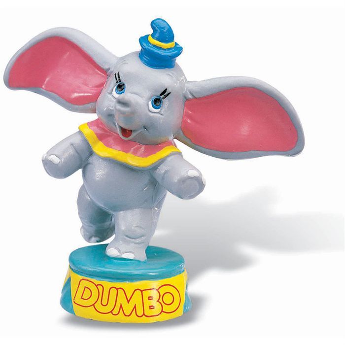 figurine dumbo - bullyland - 7 cm - gris et rose - pour adulte et enfant à partir de 3 ans