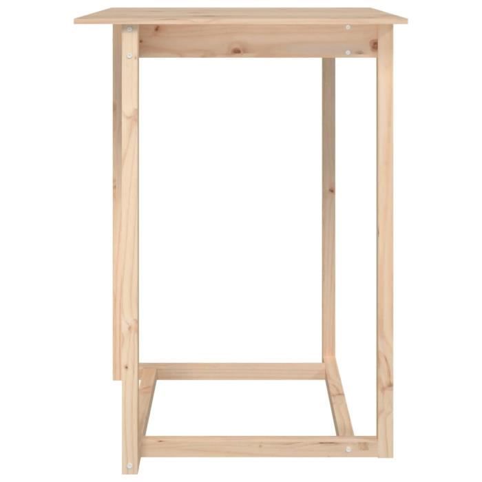 Table De Bar En Pin Massif 80x80x110 Cm - Style Bistrot, Design Moderne, Stable Et Robuste