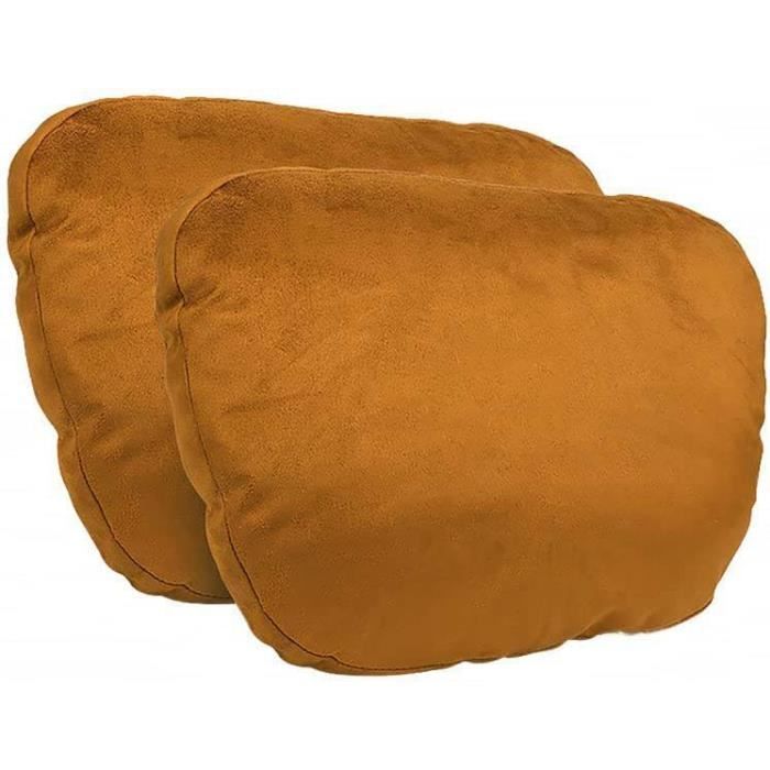 Lot De 2 Coussins De Nuque Pour Voiture - Mousse Mémoire De Forme, Housse Amovible - Avec Sangle Réglable - Noir