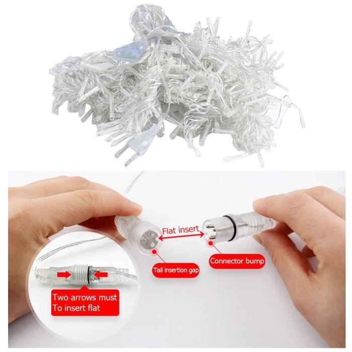 EJ.life Guirlande Lumineuse LED Rideau de Noël Décoratif Extérieur